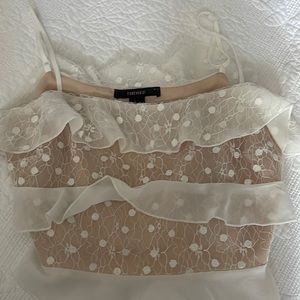 forever 21 blush with lace crop top